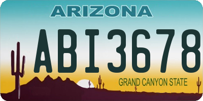 AZ license plate ABI3678