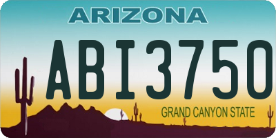 AZ license plate ABI3750
