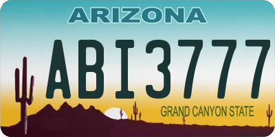 AZ license plate ABI3777