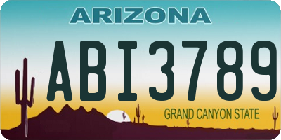 AZ license plate ABI3789