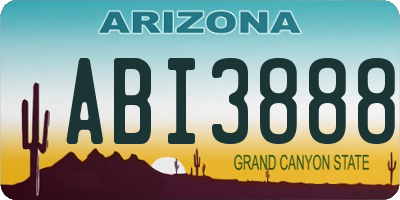 AZ license plate ABI3888