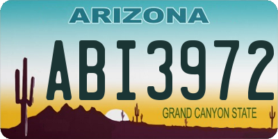 AZ license plate ABI3972