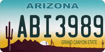 AZ license plate ABI3989