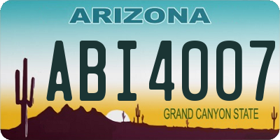 AZ license plate ABI4007