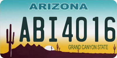 AZ license plate ABI4016