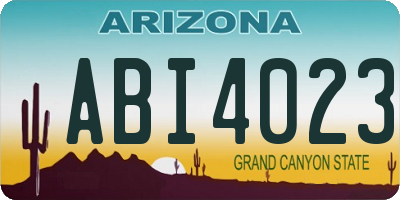 AZ license plate ABI4023