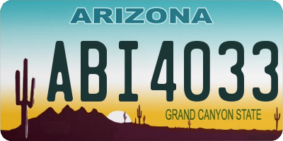 AZ license plate ABI4033