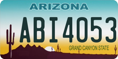 AZ license plate ABI4053