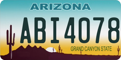 AZ license plate ABI4078