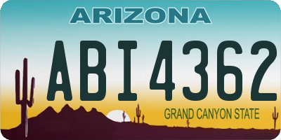 AZ license plate ABI4362