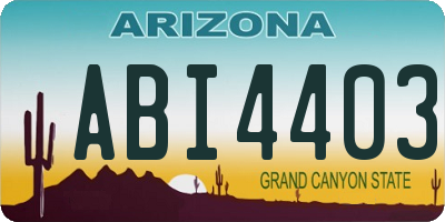 AZ license plate ABI4403