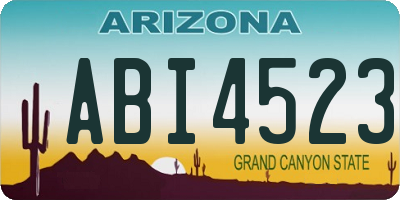 AZ license plate ABI4523