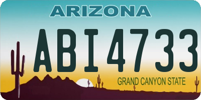AZ license plate ABI4733