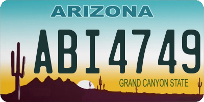 AZ license plate ABI4749