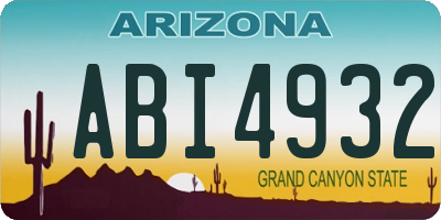 AZ license plate ABI4932