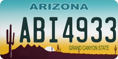 AZ license plate ABI4933