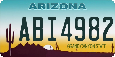 AZ license plate ABI4982