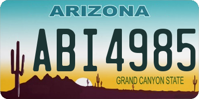 AZ license plate ABI4985