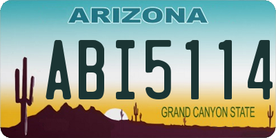 AZ license plate ABI5114