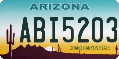 AZ license plate ABI5203