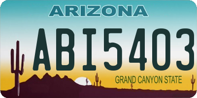 AZ license plate ABI5403