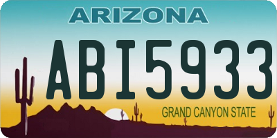 AZ license plate ABI5933