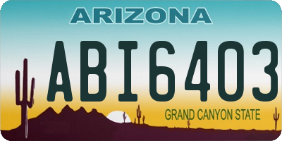 AZ license plate ABI6403