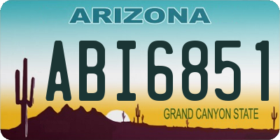 AZ license plate ABI6851