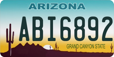 AZ license plate ABI6892