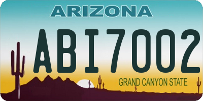AZ license plate ABI7002