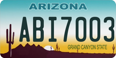 AZ license plate ABI7003