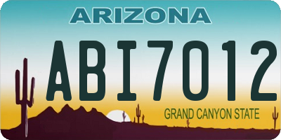 AZ license plate ABI7012