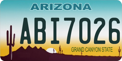 AZ license plate ABI7026