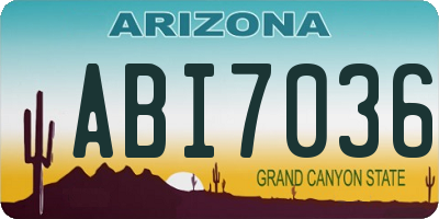 AZ license plate ABI7036