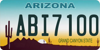AZ license plate ABI7100