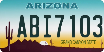 AZ license plate ABI7103