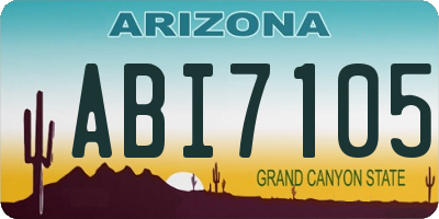 AZ license plate ABI7105