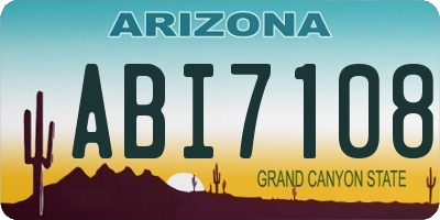 AZ license plate ABI7108