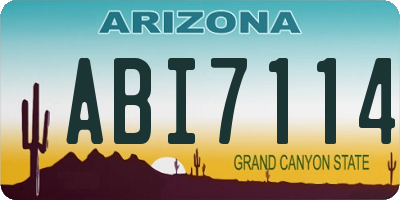 AZ license plate ABI7114