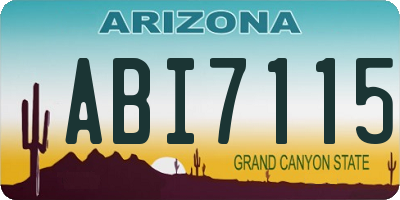 AZ license plate ABI7115