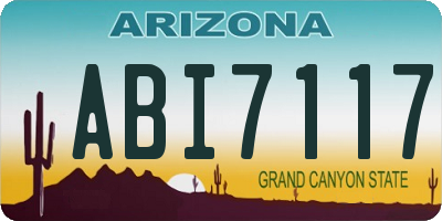 AZ license plate ABI7117