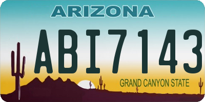 AZ license plate ABI7143