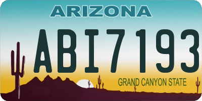 AZ license plate ABI7193