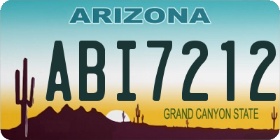 AZ license plate ABI7212