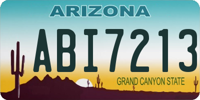 AZ license plate ABI7213