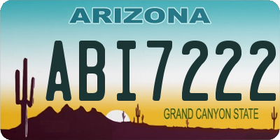 AZ license plate ABI7222