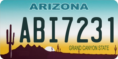 AZ license plate ABI7231