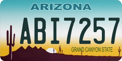 AZ license plate ABI7257