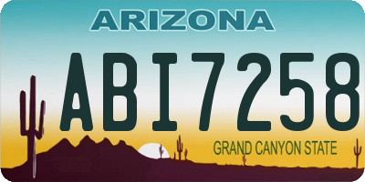 AZ license plate ABI7258