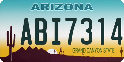 AZ license plate ABI7314